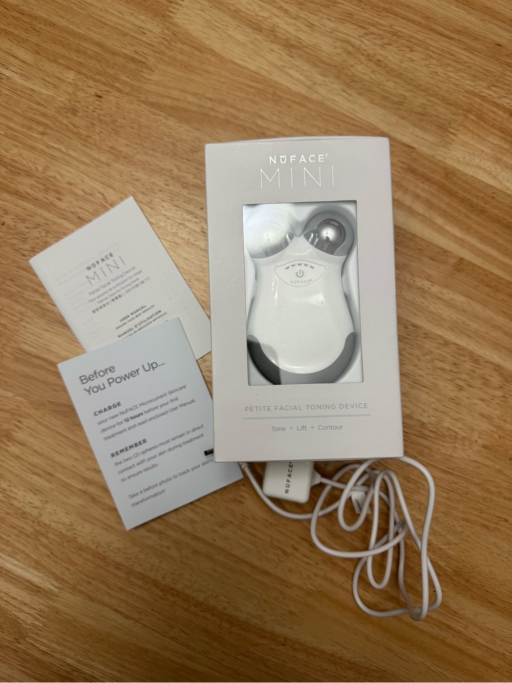 NuFACE MINI Petite Facial Toning Device - White and Silver